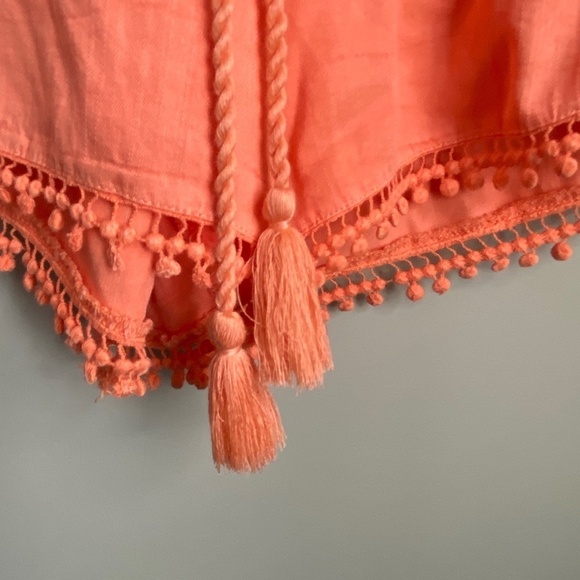 Saks Fifth Avenue Women's Coral Peach Boho Cover-up Shorts Size X-large - Picture 4 of 11